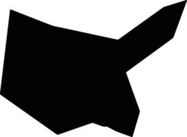 Mandria Pafou Cyprus silhouette map vector