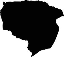 Mendefera Eritrea silhouette map vector