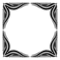 Art Deco Frame Elegant Black and White Wavy , Empty Space vector