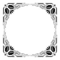 Techbotanical Frame Circuit Board Leaf Border vector