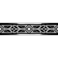 Geometric Art Deco Border Element, Silver Black on White vector