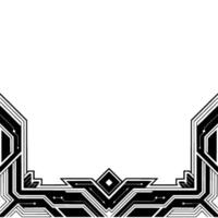 Art Deco Geometric Border Frame, Black White, for vector