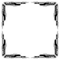 Futuristic Frame Border in Black and White vector
