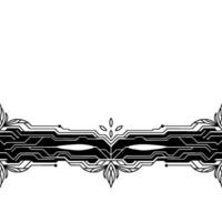 Techinspired Border Geometric Circuits With Floral Elements, Minimalist Style vector