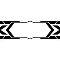 Tech Frame Geometric Black Border Element on White, Modern vector