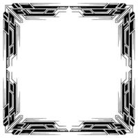 Art Deco Border Frame in Black White, Minimalist vector