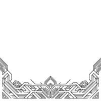 Art Deco Aurora Frame Geometric Border, Clean Lines, Modern vector