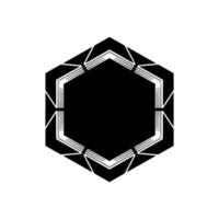 Geometric Hexagon Minimalist Black and White, Abstract Shape vector