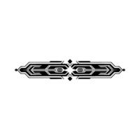 Futuristic Tech Ornament Geometric Black and White vector