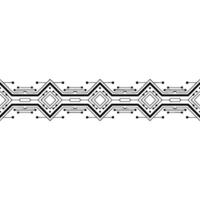 Geometric Tech Border on White Background, Modern Digital Art vector