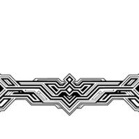 Geometric Border Techinspired Abstract in Black and White vector