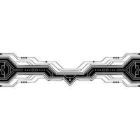 Abstract Tech Circuit Board , Black Lines on White, Futuristic Pattern vector