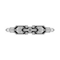 Art Deco Symmetry Geometric Border on White Background vector