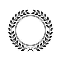 Elegant Laurel Wreath Circle Frame, Minimalist vector