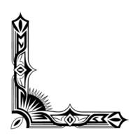 Art Deco Corner Border With Geometric Sunburst Illustration vector