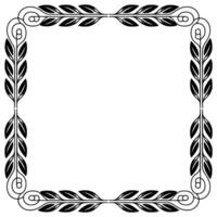 Elegant Black Leaf Frame on White Gradient Background vector