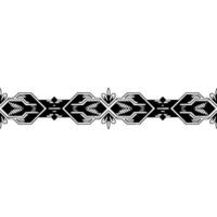 Art Deco Border , Black Silver on White, Geometric Pattern vector