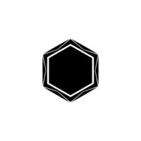 Geometric Black Hexagon on White, Minimalist Element vector