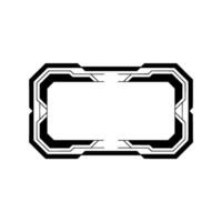 Futuristic Tech Frame on White, Abstract Uiux Element vector