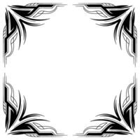 Art Deco Border Frame Abstract Black and White , Elegant Corner Elements. vector