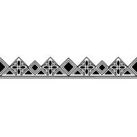 Geometric Border With Art Deco Floral and Diamond vector