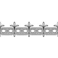 Elegant Ornamental Border With Fleurdelis and Geometric Pattern vector