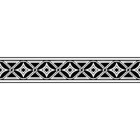 Black and White Decorative Geometric Border, Repeating Pattern vector