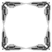 Art Deco Frame Border, Black and White Geometric , Empty Space vector