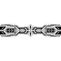 Abstract Geometric Tech Black and White Border Element vector
