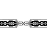 Geometric Floral Border Element in Black and White, Clean and Elegant vector
