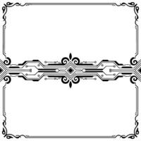 Modern Techinspired Decorative Frame With Circuitry Elements vector