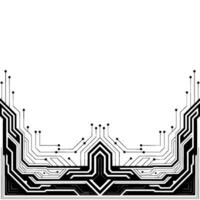 Futuristic Circuit Board Border Minimalist Tech vector