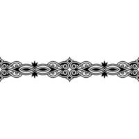 Ornate Black White Border Ornament, Geometric Decorative Element, vector