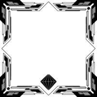 Art Deco Diamond Frame on Grayscale Background vector