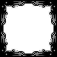Decoinspired Silver Black Square Frame Elegant Element vector