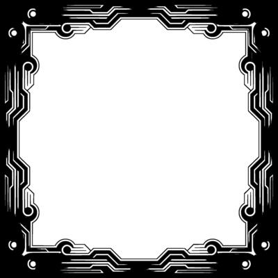 Decoinspired Silver Black Square Frame Elegant Element