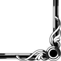 Art Deco Corner Frame Silver Black Swirls on Gradient Background vector