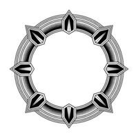Geometric Decorative Ring Frame, Black and White Pattern vector