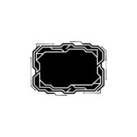 Futuristic Tech Frame, Minimalist Black White Ui vector
