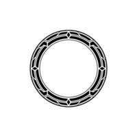 Geometric Art Deco Circle Frame on White Background vector