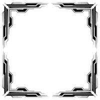 Tech Frame Futuristic Geometric Border , Black and White vector