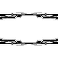 Futuristic Tech Frame , Minimalist Black and White Template vector