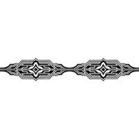 Symmetric Geometric Border Ornament in Black and White vector