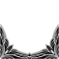 Elegant Black and White Decorative Frame Element With Floral Motif vector