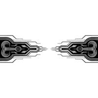 Futuristic Tech Symmetrical Circuit Board Pattern on White Background vector