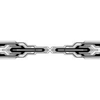 Symmetric Geometric Tech , Black Lines on White, Minimalist Aesthetic vector