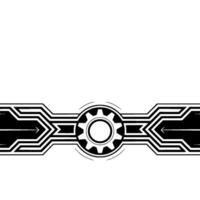 Tech Gear Abstract Black White Circuit Board Element vector