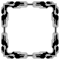 Futuristic Geometric Frame Metallic Grayscale on White Background vector