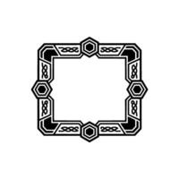 Geometric Black White Frame, Abstract Border for Invitations Cards vector