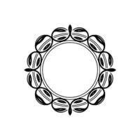 Elegant Black and White Circular Frame, Ornamental , Decorative Element vector